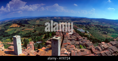 Panorama von San Gimignano Italien Stockfoto