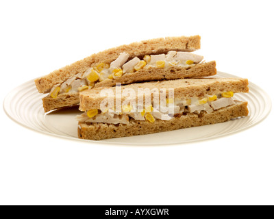 Huhn und Zuckermais Sandwich Stockfoto