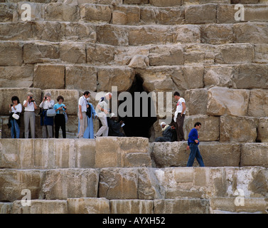 Ägypten, ET-Giseh, Cheops-Pyramide, Eingang, UNESCO-Weltkulturerbe Stockfoto