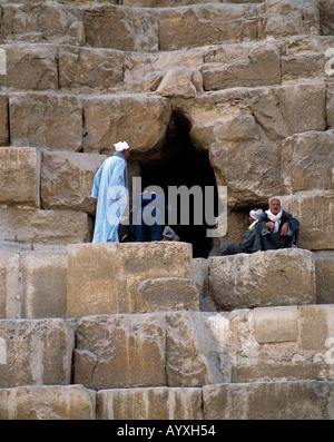 Ägypten, ET-Giseh, Cheops-Pyramide, Eingang, UNESCO-Weltkulturerbe Stockfoto