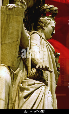 Detail des Kaisers Napoleon am Arc de Triomphe de l ' Etoile Paris Frankreich Stockfoto