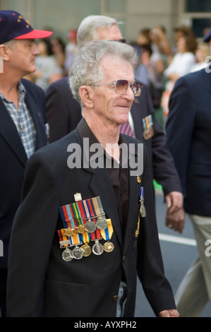 Australien Australien Neuseeland Armee-Korps ANZAC Vietnamkrieg veteran marching März parade Stockfoto