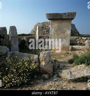 Megalith-Denkmal, Taula, Talayot, Praehistorisch, Steinzeit, Trepuco, Menorca, Balearen Stockfoto