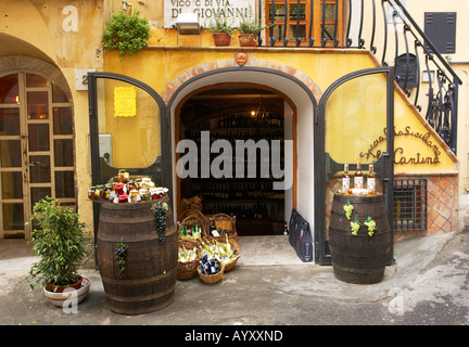 Shop Verkauf von Wein in Taormina Sizilien Stockfoto