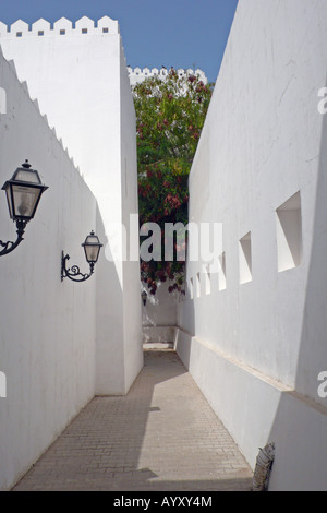 Die Festung Qasr al Hosn in Abu Dhabi, der Hauptstadt der Vereinigten Arabischen Emirate (VAE), ist das älteste Steingebäude der Stadt und wurde 1761 erbaut. Stockfoto