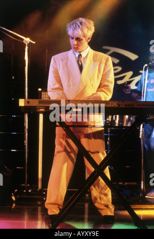 DURAN DURAN UK-pop-Gruppe mit Nick Rhodes über 1983 Stockfoto