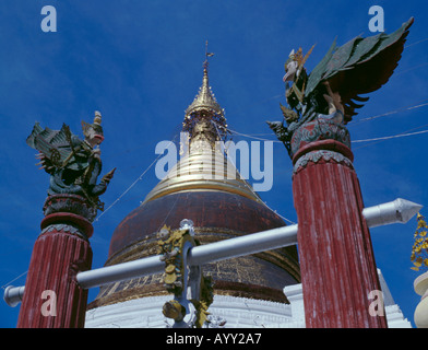 Malerische main Stupa der Kuthodaw Pagode, Mandalay, Myanmar, Asien. Stockfoto