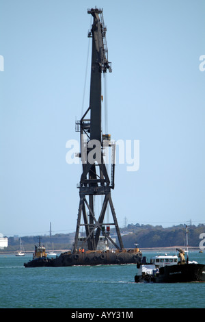 HLV-Knut Floating Crane Barge im Hafen von Southampton England Stockfoto