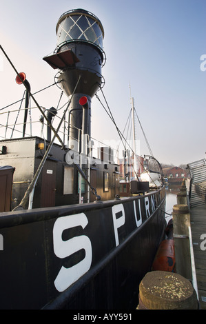 Verschmähen Sie schwimmenden Feuerschiff ankern in Hull Marina, East Yorkshire, England UK Stockfoto