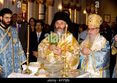 Heilige drei Könige feiern St. Nikolaus griechisch orthodoxe Kirche Tarpon Springs Florida Stockfoto