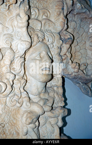 Modellierte Relief stammt aus der Bogen des Septimus Severus in Leptis Magna ausgestellt im National Museum, Tripolis, Libyen Stockfoto