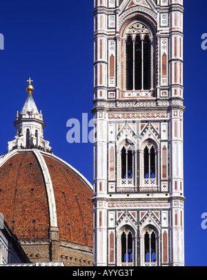 Dom und abstrakte Campanile Nahaufnahme Florenz Florenz Toskana Italien Stockfoto