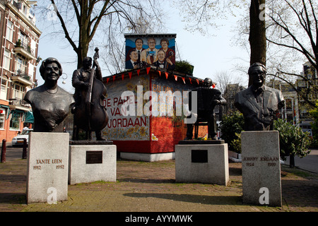 Hommage an Johnny Jordaan eine beliebte niederländische Folk-Sängerin Elandsgracht Amsterdam Niederlande Nord-Holland-Europa Stockfoto