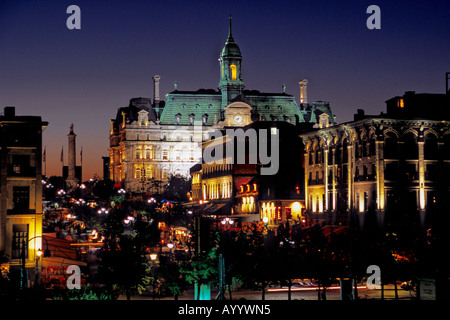 Kanada Québec Montréal Platz Jacques Cartier Rathaus Stockfoto