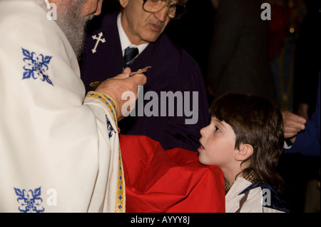 Heilige drei Könige feiern St. Nikolaus griechisch orthodoxe Kirche Tarpon Springs Florida Stockfoto