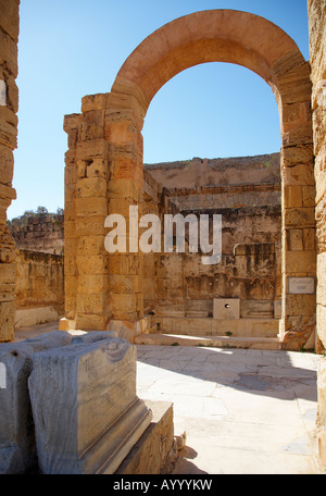 Trepidarium, hadrianischen Thermen in der antiken römischen Stadt Leptis Magna, Libyen, Nordafrika Stockfoto