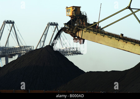 Die EMO trocken Bulk terminal auf Maasvlakte, Rohstoffe wie Eisenerz und Cole transportiert werden, geladen, gespeichert und verteilt Stockfoto