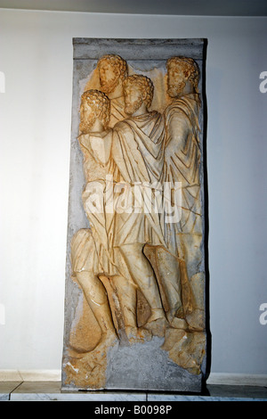 Modellierte Relief stammt aus der Bogen des Septimus Severus in Leptis Magna ausgestellt im National Museum, Tripolis, Libyen Stockfoto