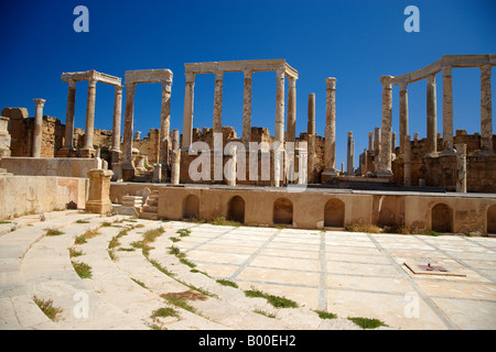 Leptis Magna Theater, Libyen, Nordafrika Stockfoto