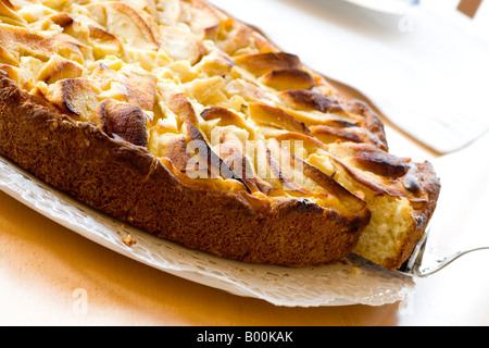 Quark-Apfelkuchen Stockfoto