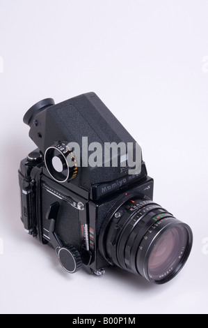 Mamiya RB67 Medium-Format-Kamera mit dosierte Prisma Kopf und rotierenden Rücken- und Objektiv attatched Stockfoto