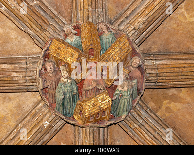 Dach BOSS İN DECKE, CLOİSTERS NORWİCH KATHEDRALE NORFOLK ENGLAND ENGLAND Stockfoto