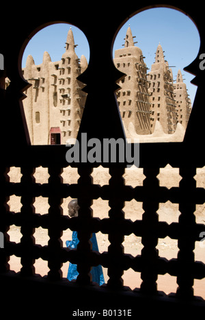 Mali, Djenné. Die große Moschee von Djenné - gebaut auf den Fundamenten einer 13. Jahrhundert Moschee von König Koy Konboro gebaut. Stockfoto