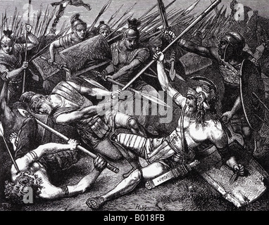 SPARTACUS römischen Gladiator und Rebellen, die hier zu sehen in einem viktorianischen Gravur an seiner Niederlage von Marcus Lucinius Crassus 71 v. Chr. Stockfoto