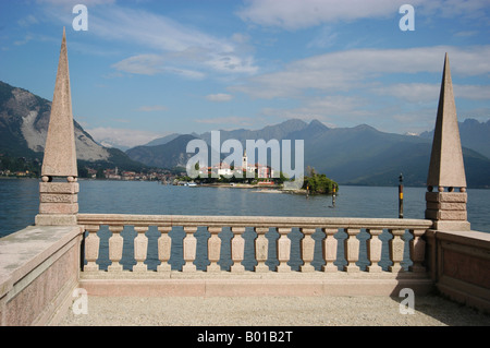 Blick auf die Isola dei Pescatori von Isola Bella - Lago Maggiore-Piemont-Norditalien Stockfoto