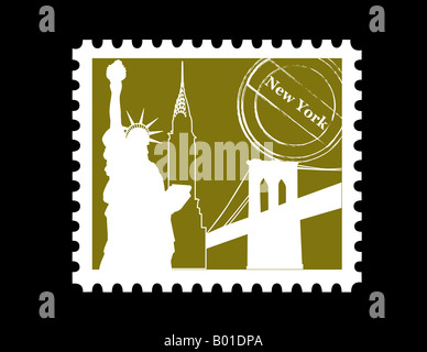 Zwei Farbe Stempel NewYork Stockfoto