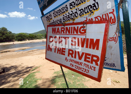 Symbol für Gefahr. Galibore. Karnataka. Indien. Stockfoto