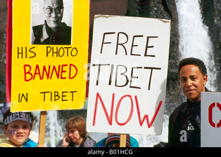 Friedliche "Free Tibet" Protestkundgebung statt in Vancouver British Columbia Kanada - 22. März 2008 Stockfoto