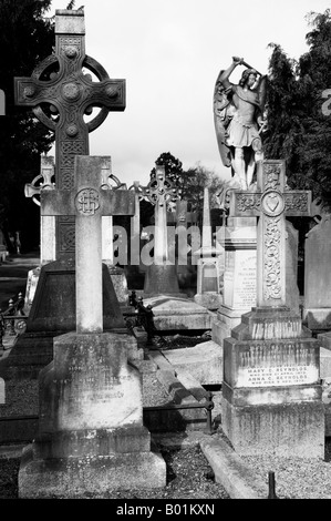 Die Gräber am Friedhof Aussicht auf Glasnevin Dublin Irland drängen sich dicht beieinander Stockfoto