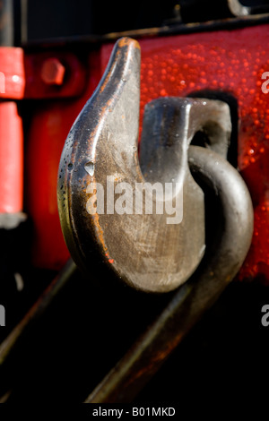 Die ziehende Haken eine alte Dampf Lok, Haven Street historische Dampfeisenbahn, Isle Of Wight Stockfoto
