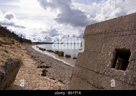 Reste von einem WW2 Pillbox Stockfoto