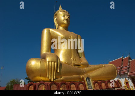 Sitzende Buddha Ban Wat Lom Sukhothai Provinz Thailand Stockfoto