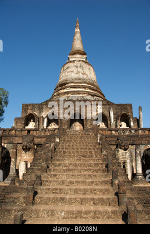 Wat Chang Lom Si Satchanalai historischen Park Sukhothai Provinz Thailand Stockfoto