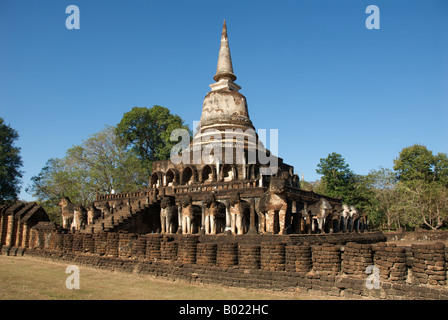 Wat Chang Lom Si Satchanalai historischen Park Sukhothai Provinz Thailand Stockfoto