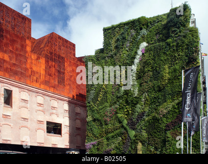 Caixa Forum Museum "und" vertikal Garten Madrid Stockfoto