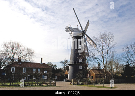 Die fünf segelte Hoyle Mühle in Alford Lincolnsire ca. 1837 Stockfoto