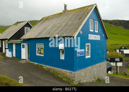 Das Kristianshus Guest House im Dorf auf Mykines Island, Färöer Inseln Stockfoto