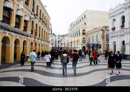 SENATSPLATZ, MITTELPUNKT DES PORTUGIESISCHEN ALTSTADT VON MACAU Stockfoto