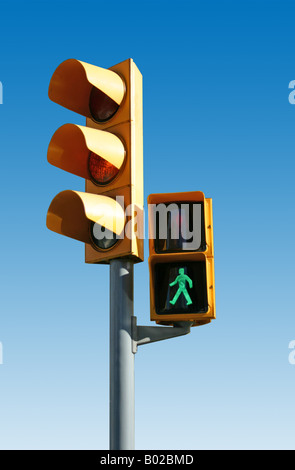 Ampel mit grünen Mann Stockfoto