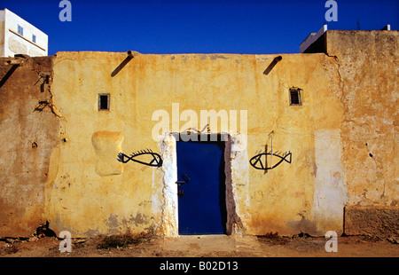 Das Haus eines Fischers in der marokkanischen Stadt Sidi Ifni Stockfoto