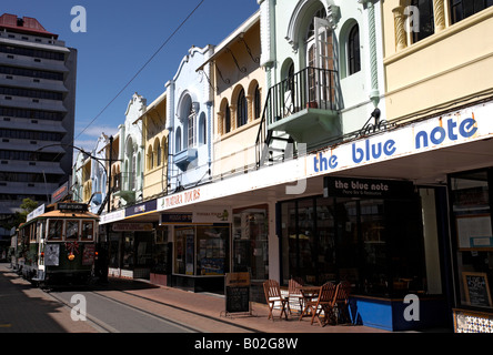 City Tour Straßenbahn Reise nach neuen Regent Street, Christchurch, Südinsel, Neuseeland Stockfoto