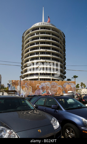 Capitol Records Building Hollywood Los Angeles County Kalifornien Vereinigte Staaten von Amerika Stockfoto