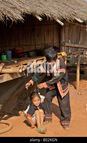 Lisu Hügel Stamm Vater und Tochter Provinz Chiang Rai Thailand Stockfoto