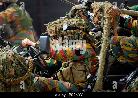 Mitglieder eines Recce oder Scout der belgischen Armee. Stockfoto