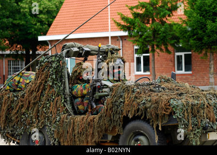 Mitglieder eines Recce oder Scout der belgischen Armee. Stockfoto