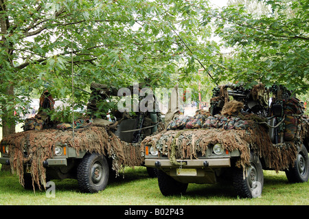 VW Iltis Jeeps von Scout oder Recce-Teams aus der belgischen Armee verwendet. Stockfoto